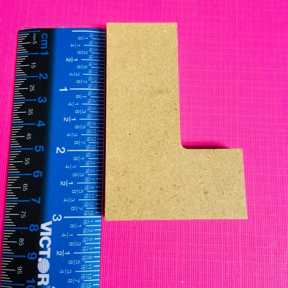 New. Block chunky wooden letter “L”. Natural tan wood color. - Picture 3 of 4